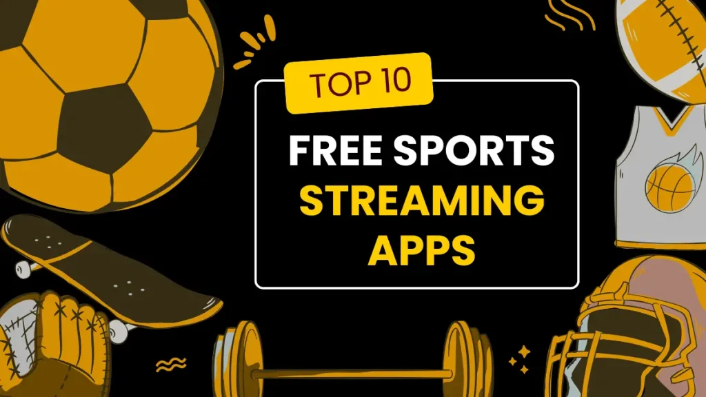 A selection of top 10 free sports streaming apps displaying live matches on various devices.